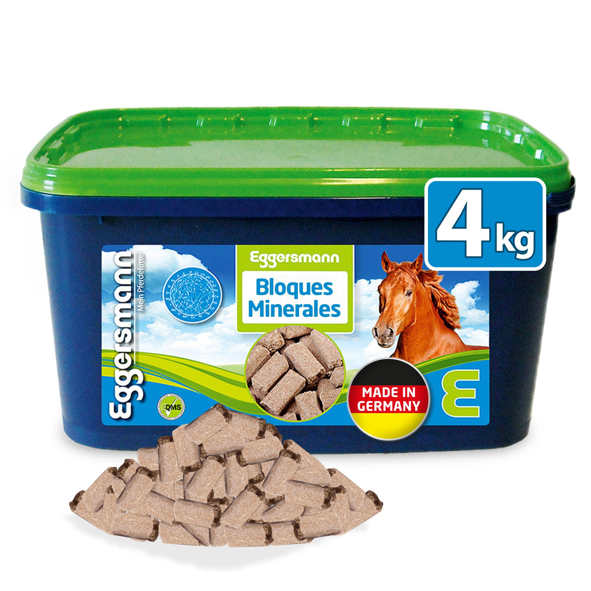 Eggersmann Mein Pferdefutter Mineral Bricks 4 kg - Alimento Mineral para Caballos - para apoyar el metabolismo y el Sistema inmunológico - Comida para Caballos con minerales y vitaminas