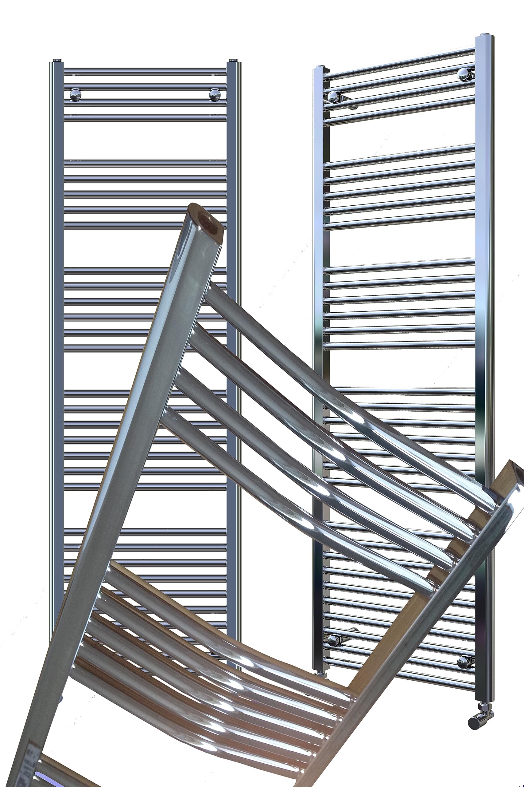 Grzejnik łazienkowy LIDYA chrom 800 x 700 mm. Zakrzywione standardowe przyłącze suszarki do rąk