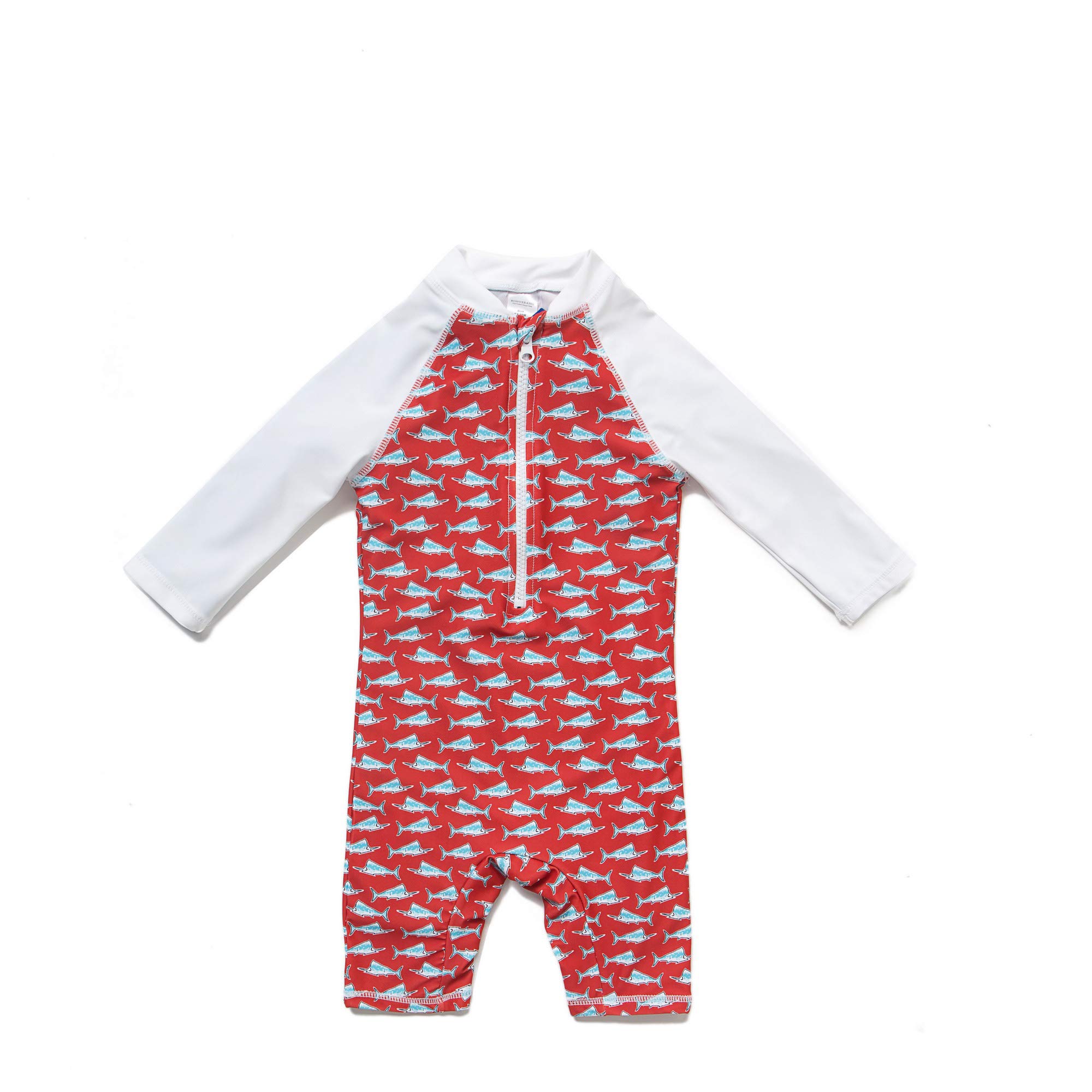 BONVERANO Baby Girls Sunsuit/Swimsuit UPF 50+ Sun Protection One Pieces with Sun Hat.