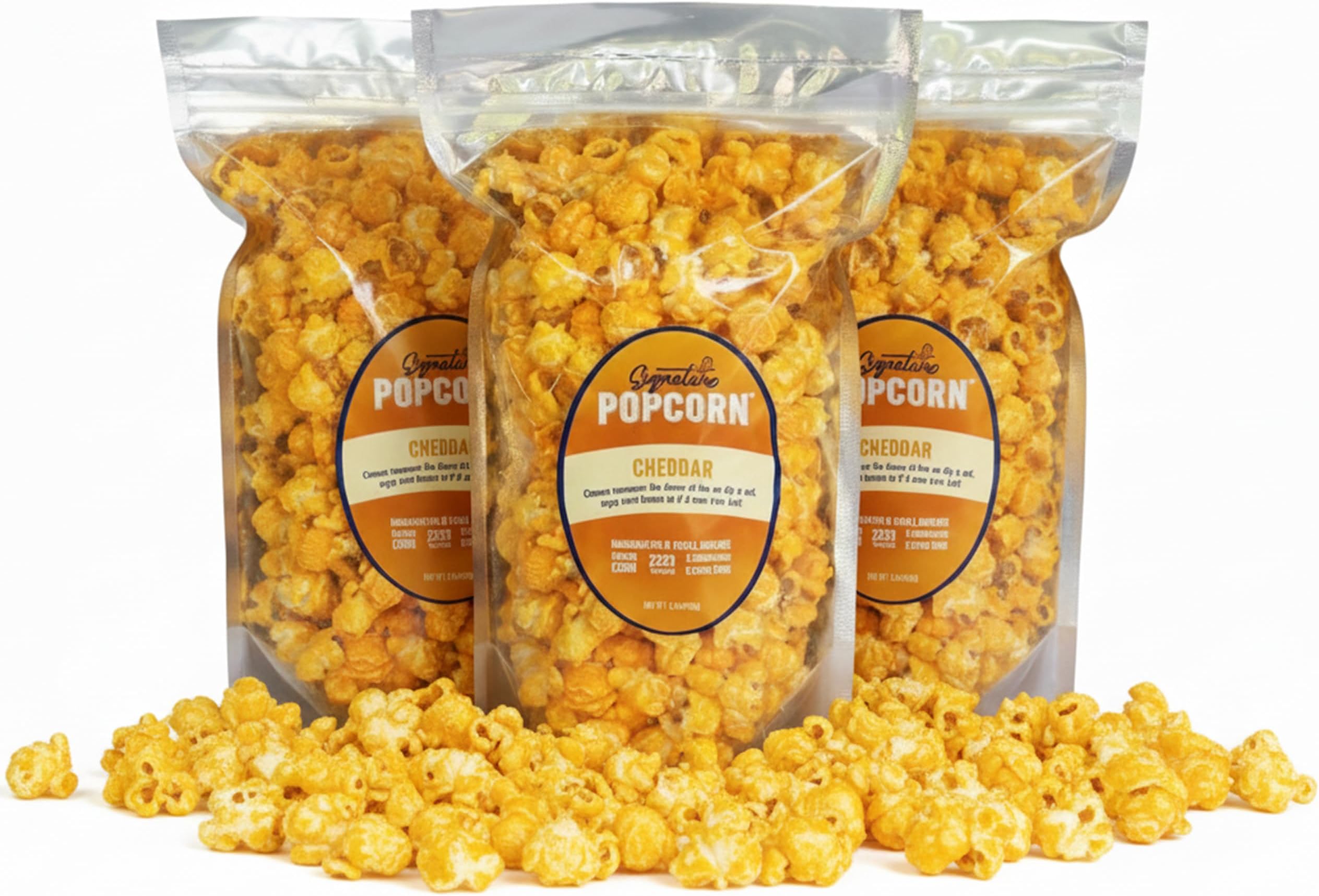 Cheddar Cheese Popcorn Snack, 3-Pack Large Resealable Bags, Gourmet Popcorn, Gluten-Free, Non-GMO, Handcrafted Party Snack, Made in USA