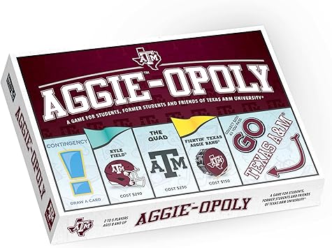 Late for The Sky Aggie-Opoly - Texas A&M University Themed Family Board Game, Opoly-Style, Traditional Play Or 1 Hr Version, Ages 8+, 2-5 Players