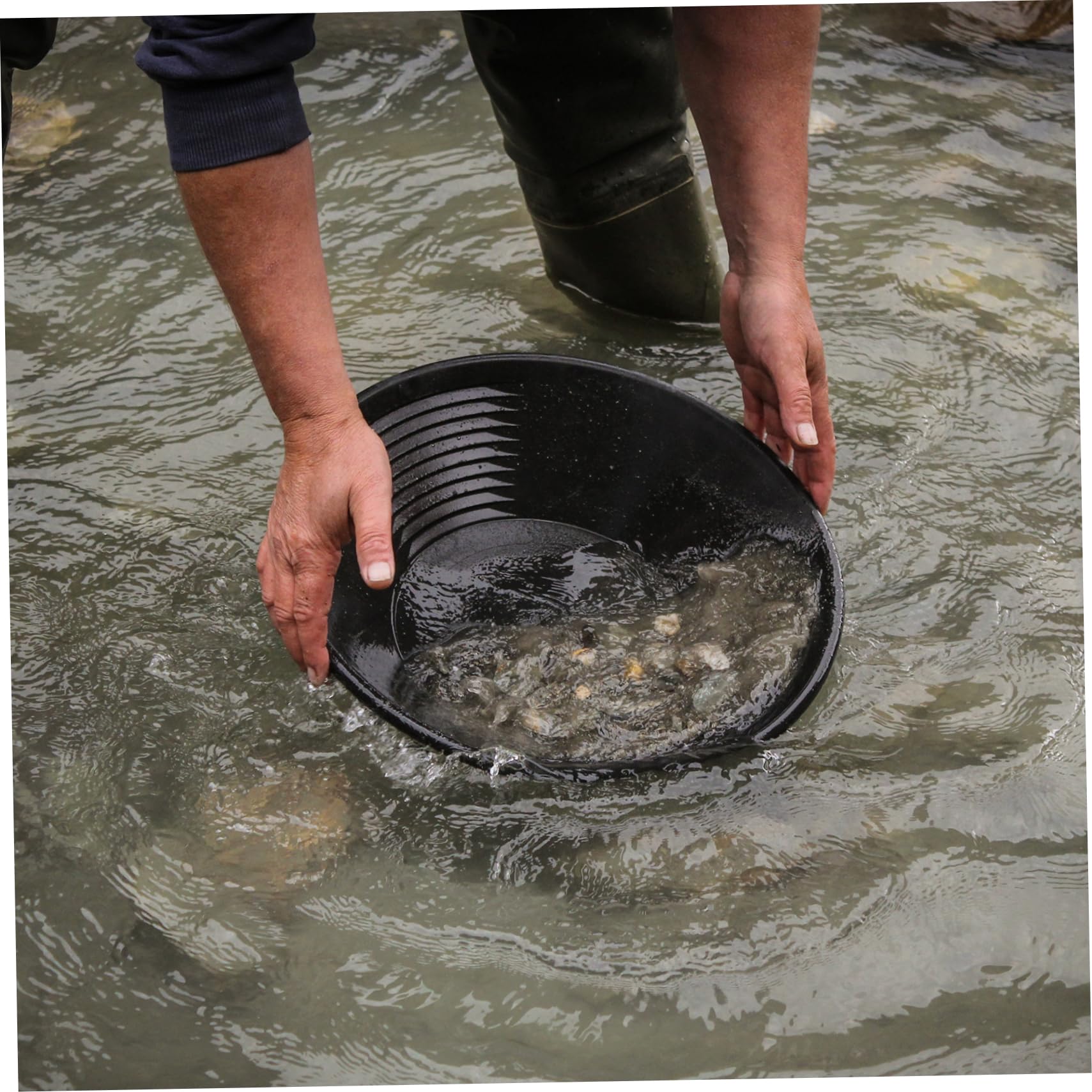 Poêle à orpaillage d'or kit d'orpaillage d'or de 15 Pouces équipement d'orpaillage Manuel à 3 fusils pour Un système d'extraction et de Prospection Facile de l'or de Sable