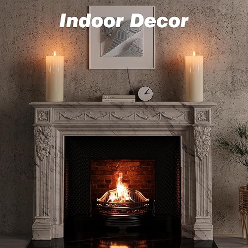 Miniatura 3 de Velas grandes de 10 x 4 pulgadas para exteriores con temporizador, velas parpadeantes impermeables sin llama, funcionan con pilas con control