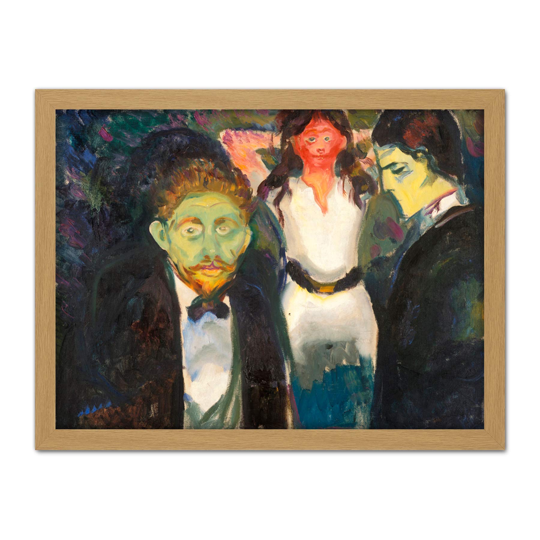 Edvard Munch Jealousy Large Framed Art Print Poster Wall Decor 18x24