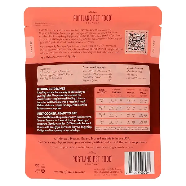 Portland PET Food Company Wally's Salmon N Rice Dog Meal, 9 OZ 2