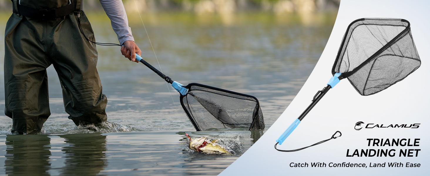 Calamus Triangle Fishing Net with Non-Slip Elastomer Handle, 31