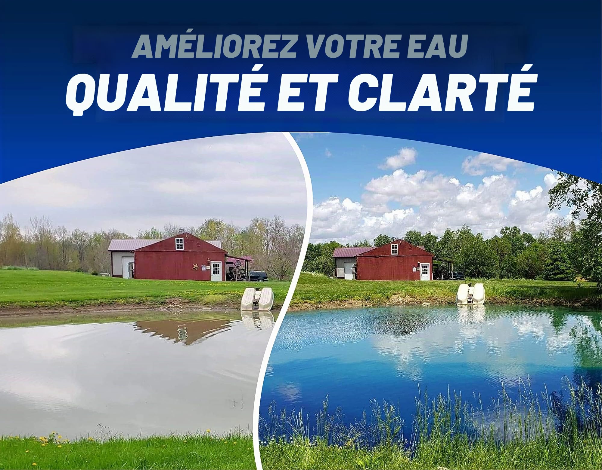 Sanco Industries Crystal Blue Teinture pour lac et étang