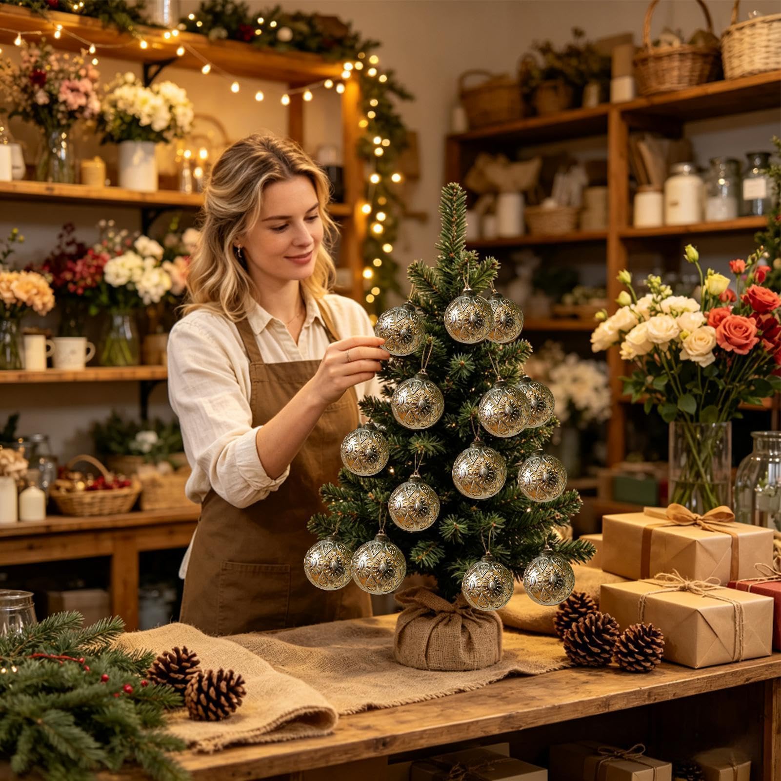 Weihnachtskugeln Christbaumschmuck 12-teiliges Set aufhängbarer
