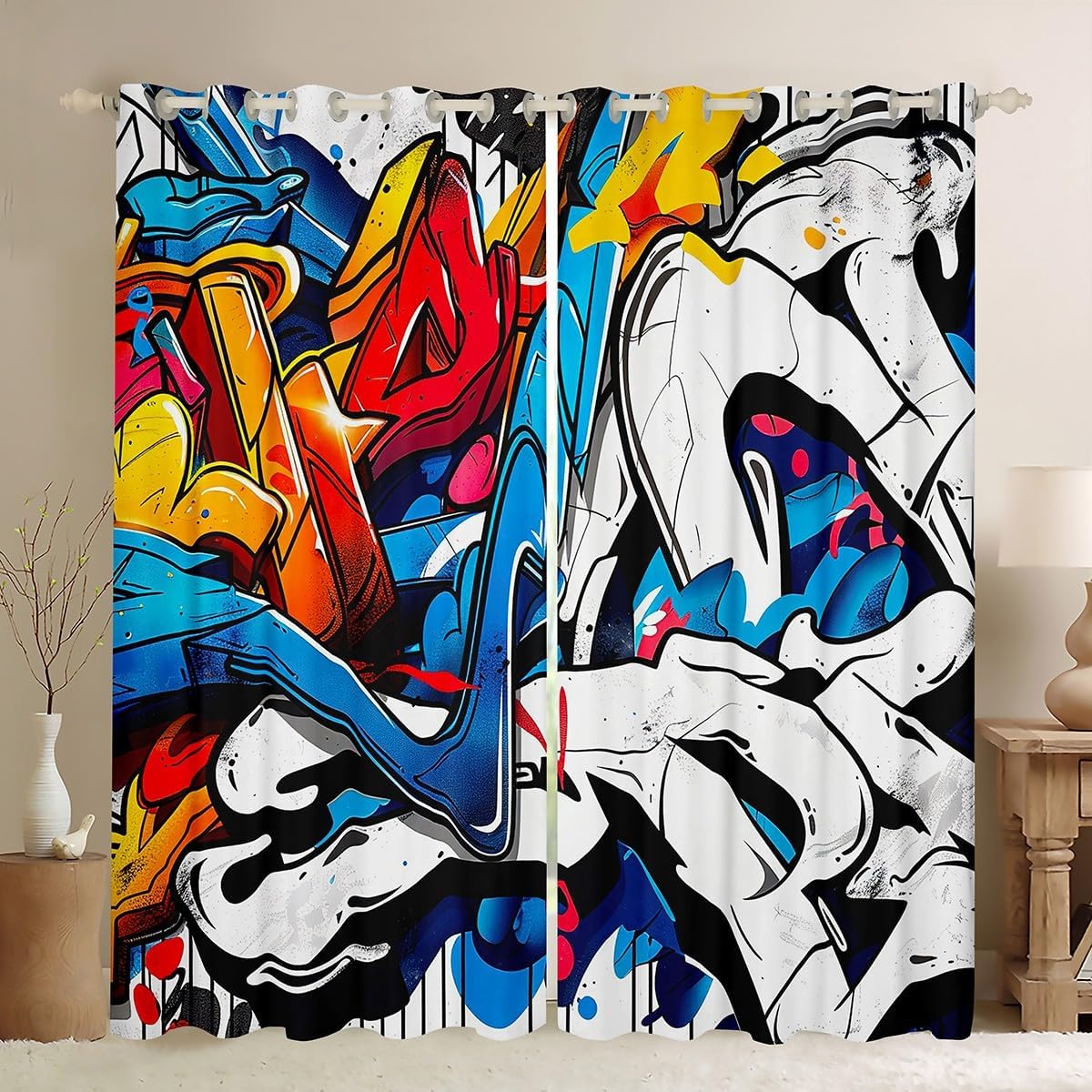 Fire Truck Window Curtains,Firefighter Car Curtain,Firemen Engine Vehicle Window Drapes for Kid Teens Boys Young Man,Modern Bedroom Decorative,3D Red Fire Truck Curtain,84Wx84L