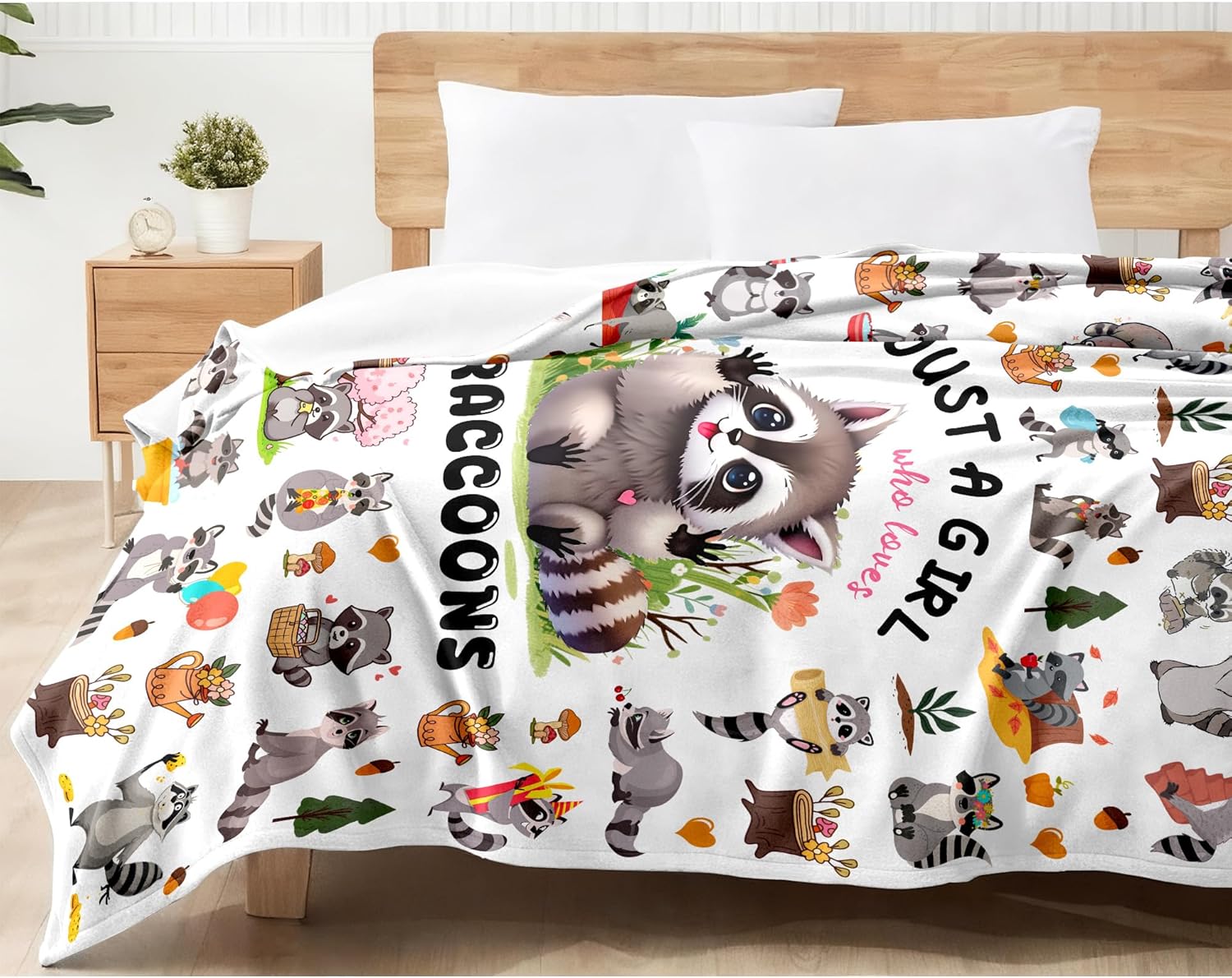 Raccoon Blanket Gifts for Girls Women Ultra Soft Flannel Raccoon Throw Blanket Cute Raccoons Lovers Gifts Birthday Decor for Kids Stuff 50"x40" - Image 5