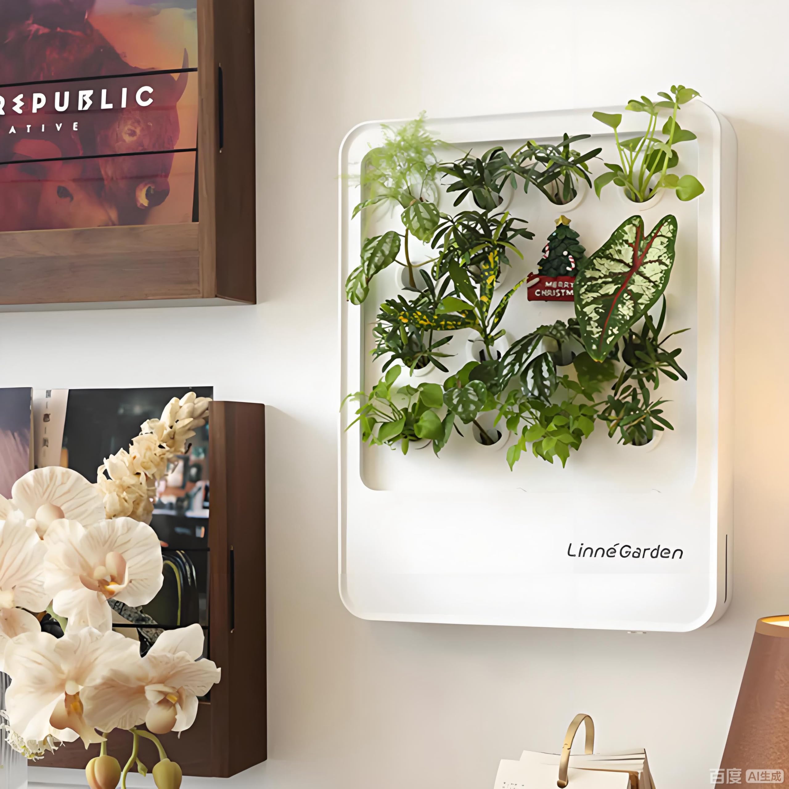 Système de Culture hydroponique d'intérieur, Lampe de Culture pour Herbes et légumes de Bureau avec Lampe de Culture LED - Culture hydroponique pour la récolte de laitue (Blanc)