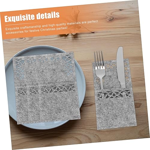 Miniatura 6 de KJHBV 4pcs Navidad Cubiertos Bolsa de Navidad y Tenedor Bolsa de Cubiertos de vacaciones titular de cubiertos Santa Cubiertos Bolsa de Vajilla de