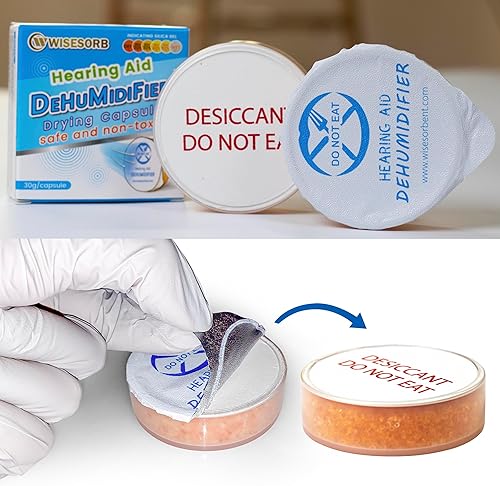 Miniatura 6 de Secador de audífonos, deshumidificador de audífonos, tarro de secado auditivo y juego de deshumidificador (1 recipiente y 4 cápsulas de 1.06 oz)
