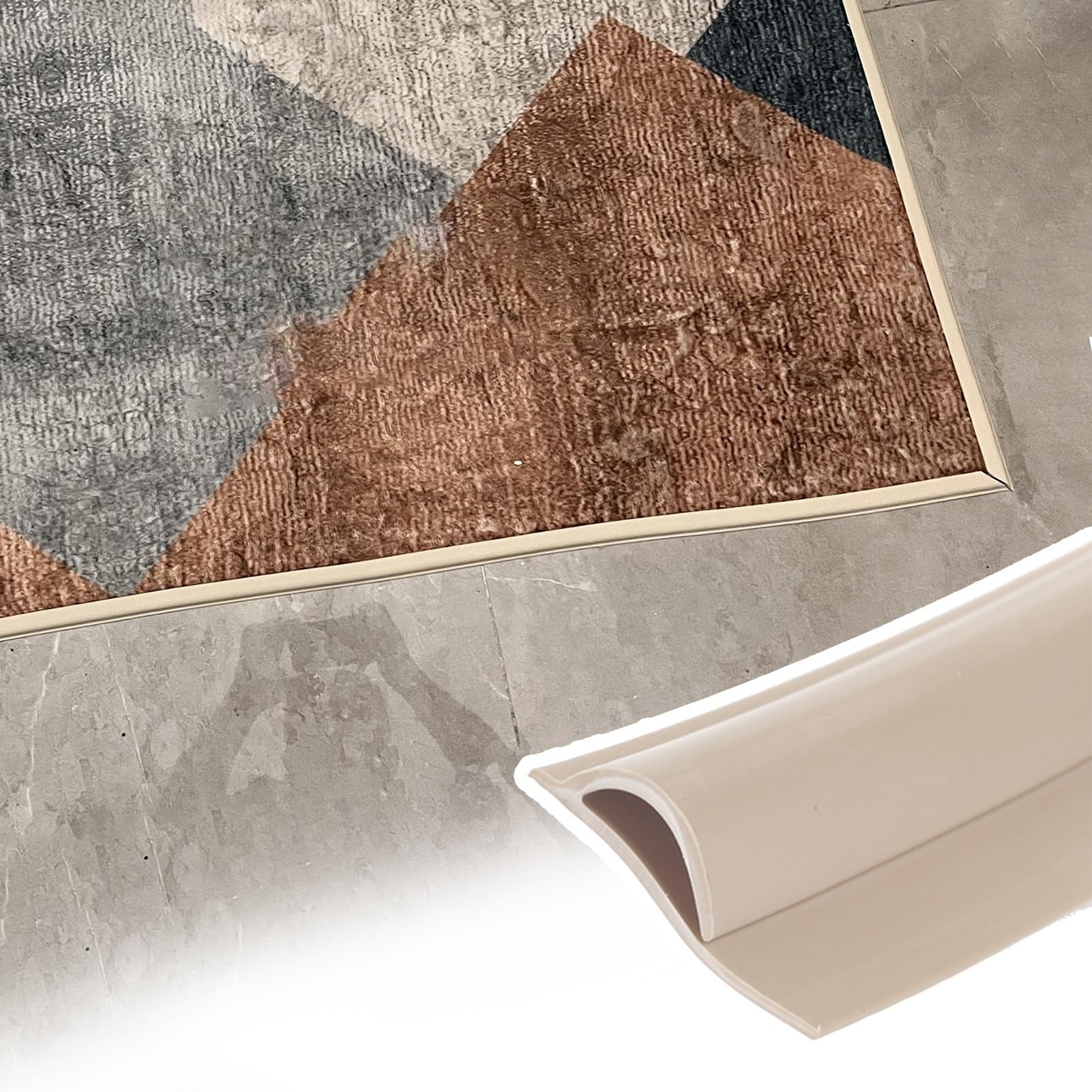 Bande autocollante pour moquette – Bandes flexibles de 8 m pour sols en bois et carrelage, protection de tapis découpable, reliure Bei pour des surfaces lisses et sûres, et facile à installer