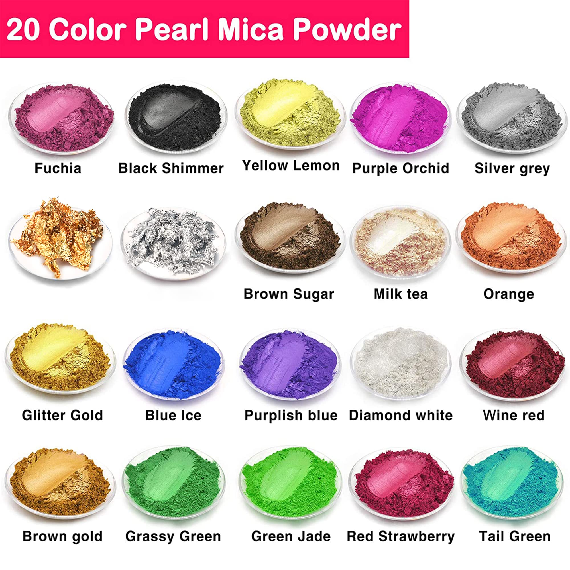 Metallic Pigment Poeder voor Epoxyhars - Epoxyset 23 Kleuren