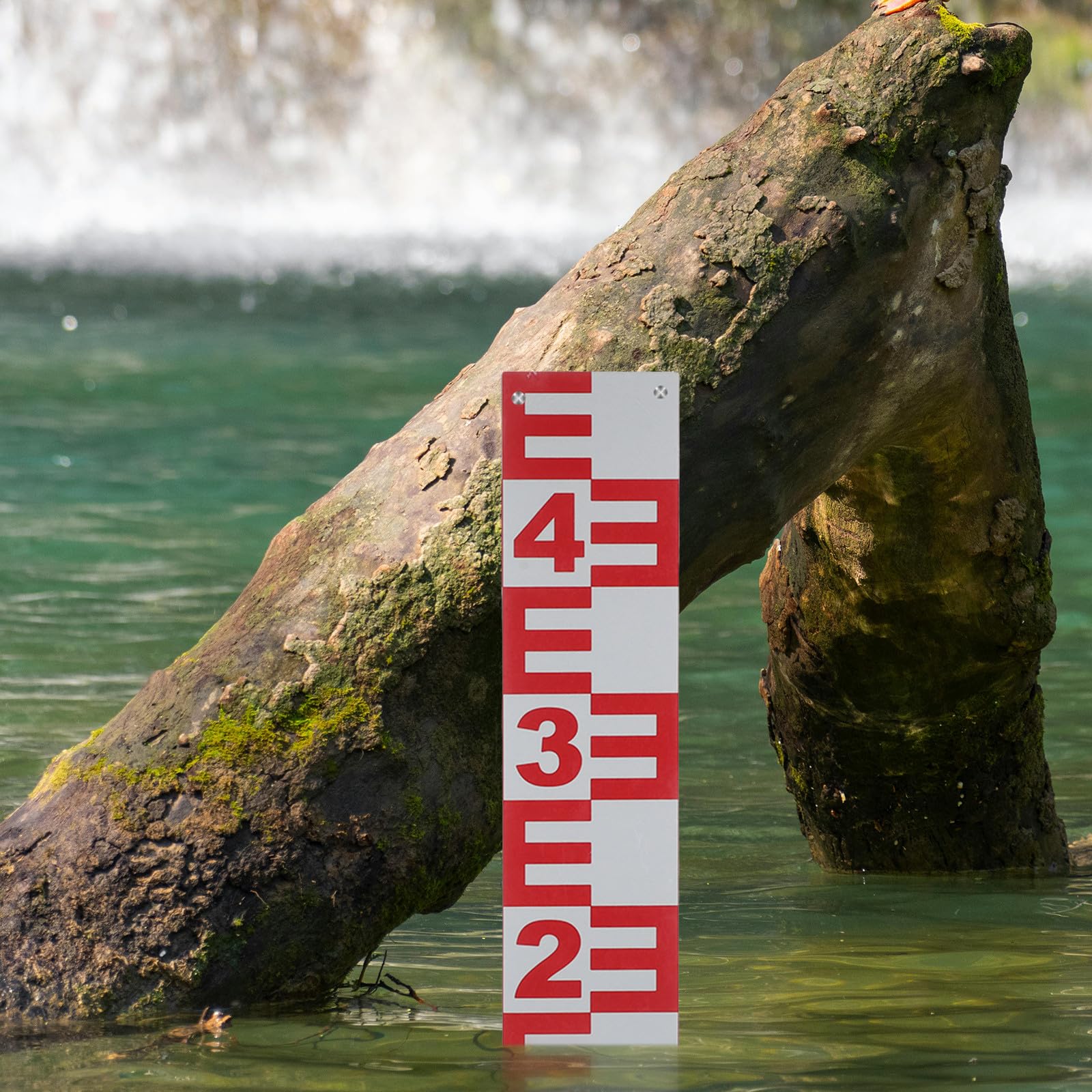 SHINEOFI Wasserstandsanzeiger aus Edelstahl mit Leuchtender Skala und Nachleuchteffekt für Teiche und Pools Professionelles Messgerät zur Wasserstandsmessung