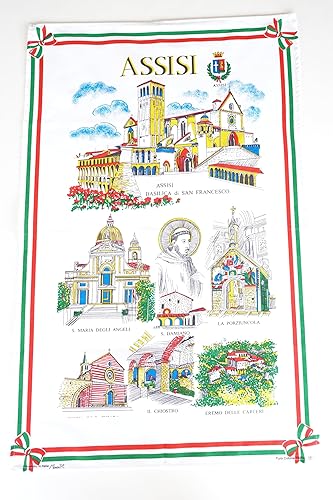 Toalla de té o plato de algodón italiano extra grande hecha en Italia (Asís)