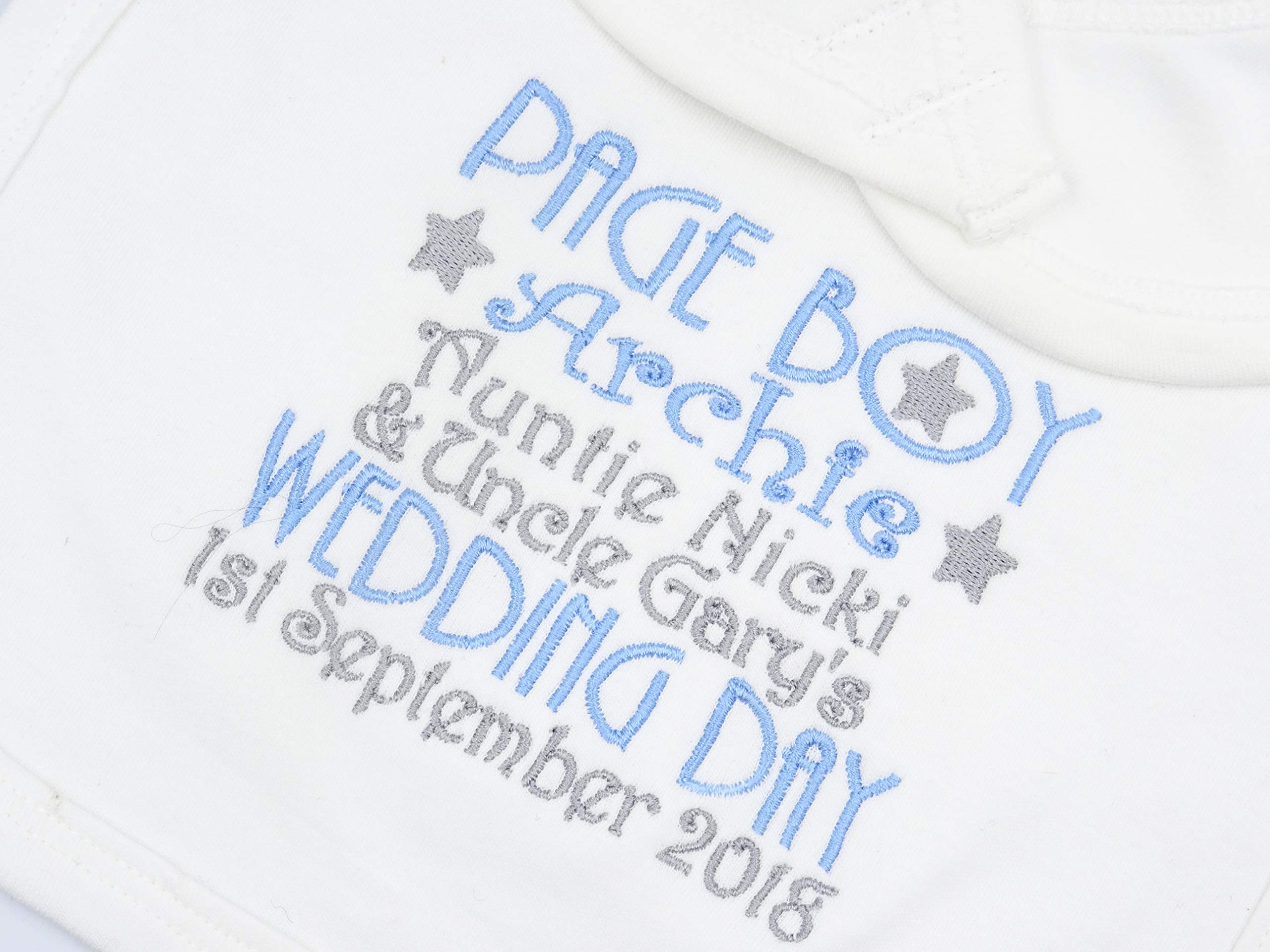 Personalised Embroidered Baby Toddler Bib - Page BOY Wedding Day *ADD Name* *ADD Date *ADD Bride & Groom Names* - Any Colours If Required Newborn Baby Toddler Girls Unique Gift Keepsake Wedding Favor