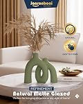 Hug Donut Decorative Vase Set - Sage Green Modern Nordic Boho Style Vases Home Decor,Matte Ceramic Decorations for Living Room Shelf, Bookshelf Mantle Entryway Table or Console Décor(Green)