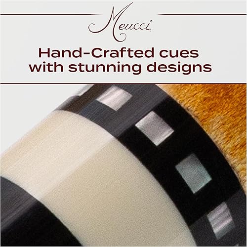 Miniatura 2 de Meucci Pool Cue-Recession Buster 5 palos de piscina con antebrazo de arce rizado, puntas de taco de alto impacto, envoltura de lino irlandés