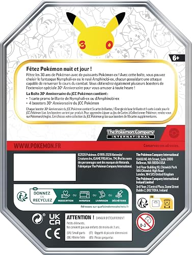 Pokémon : Boîte 30ᵉ Anniversaire – Nymphali-ex du JCC Pokémon (1 Carte Promo Brillante et 4 boosters) - 2