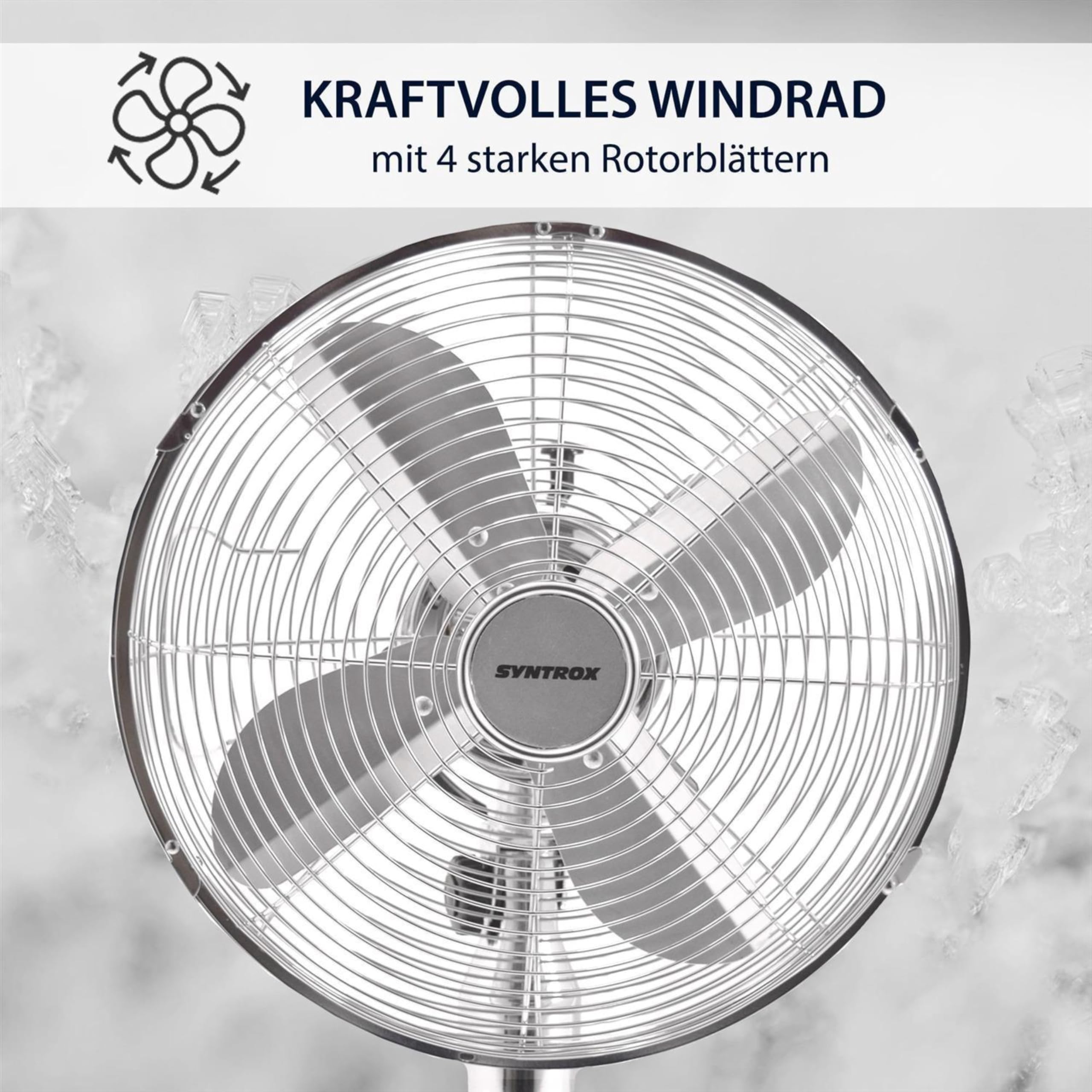 Syntrox Retro Tischventilator mit Oszillation Blinara | Ventilator Tischgerät, elegant und leistungsstark, 33 Watt, Energiesparend, automatische Schwenkfunktion