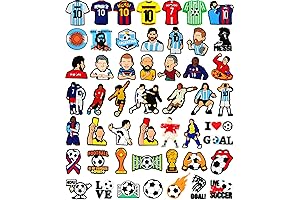 50Pcs Sports Ball Shoe Charms, Messi Croc Charm for Kids Girls Boys