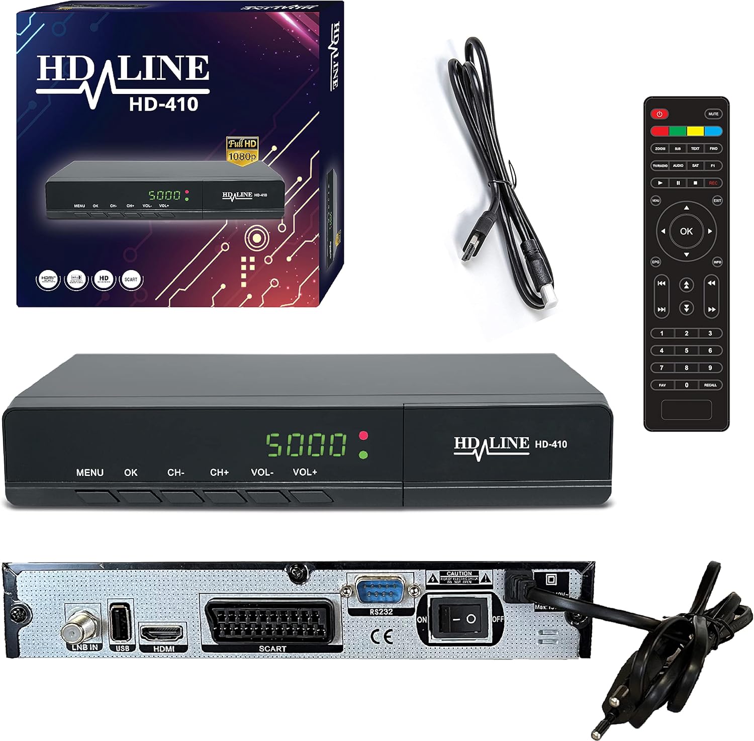 HDLINE 410 Sat Receiver Satelliten Digitaler Receiver DVBS / DVB