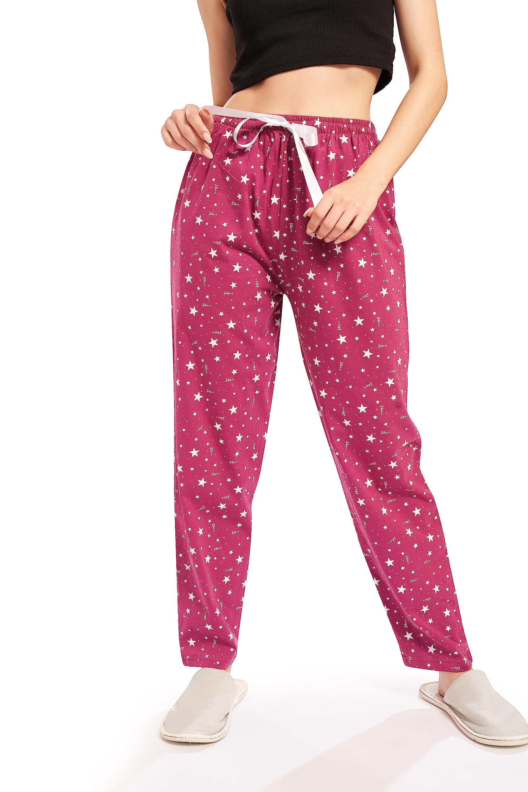 weet Women's Cotton Star Printed Pyjama|Night Lounge Pants for Ladies-picture-34