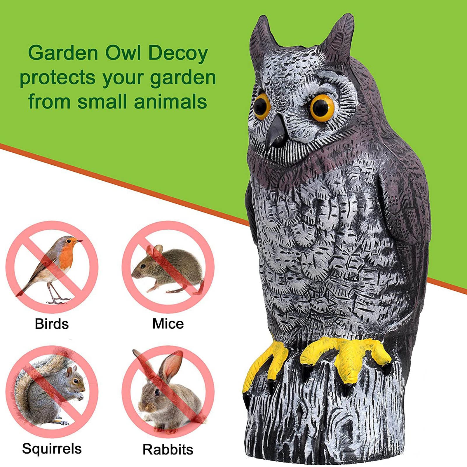 Gufo Statue Plastica, Giardino Esterno Realistico Gufo Decorazione, Decorazioni Gufo Spaventapasseri Uccello Repeller Scaccia Piccioni
