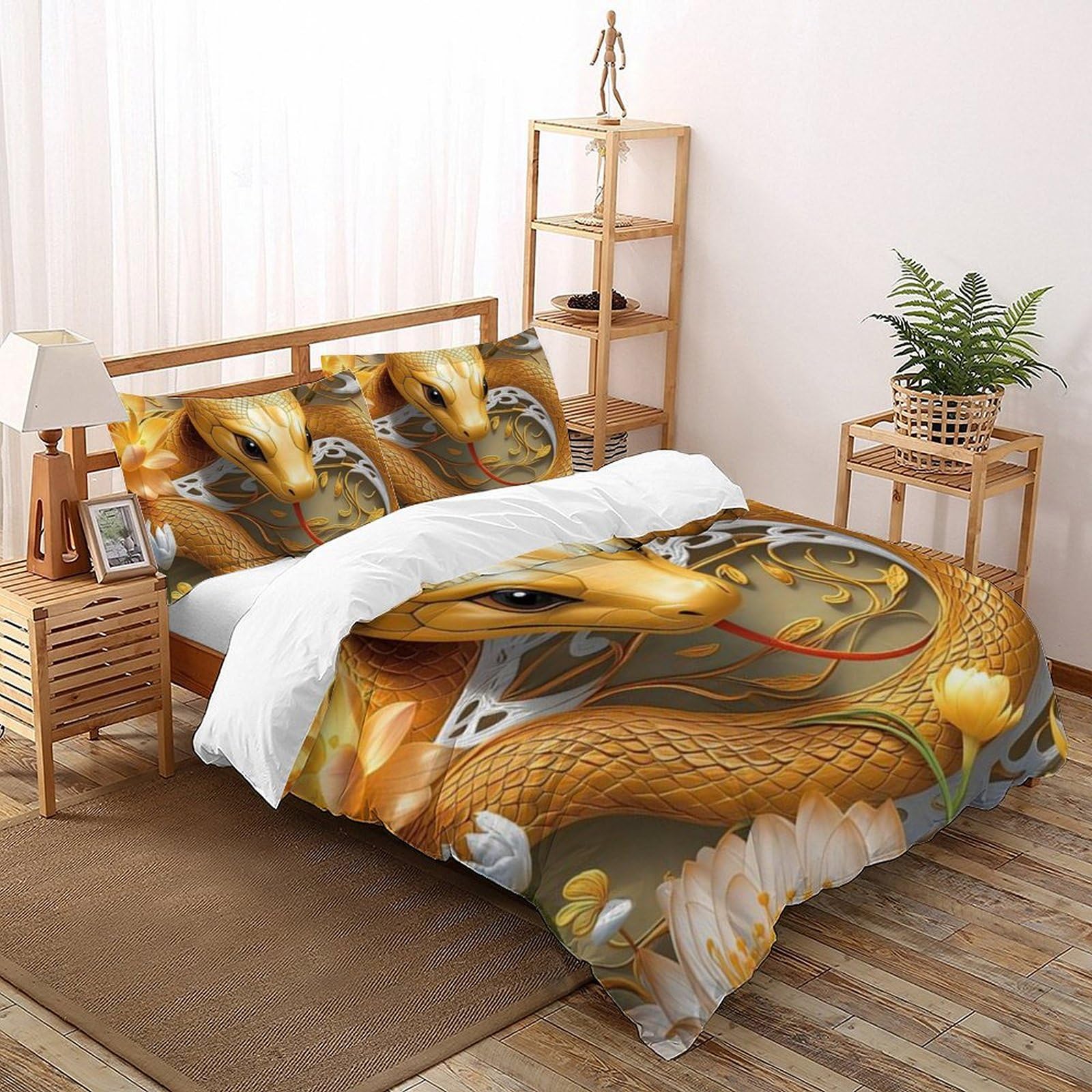 Housse de couette super king animaux microfibre anti-plis lit