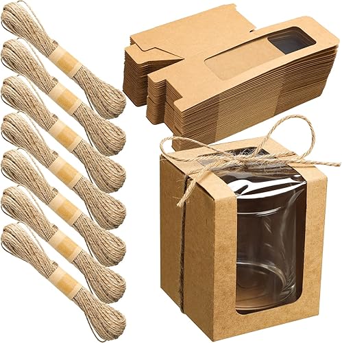 Juego de 50 cajas de regalo de copas de vino, cajas de regalo con ventana transparente de 9 onzas, caja de almacenamiento de copas de vino sin tallo disponible en Yaxa Costa Rica