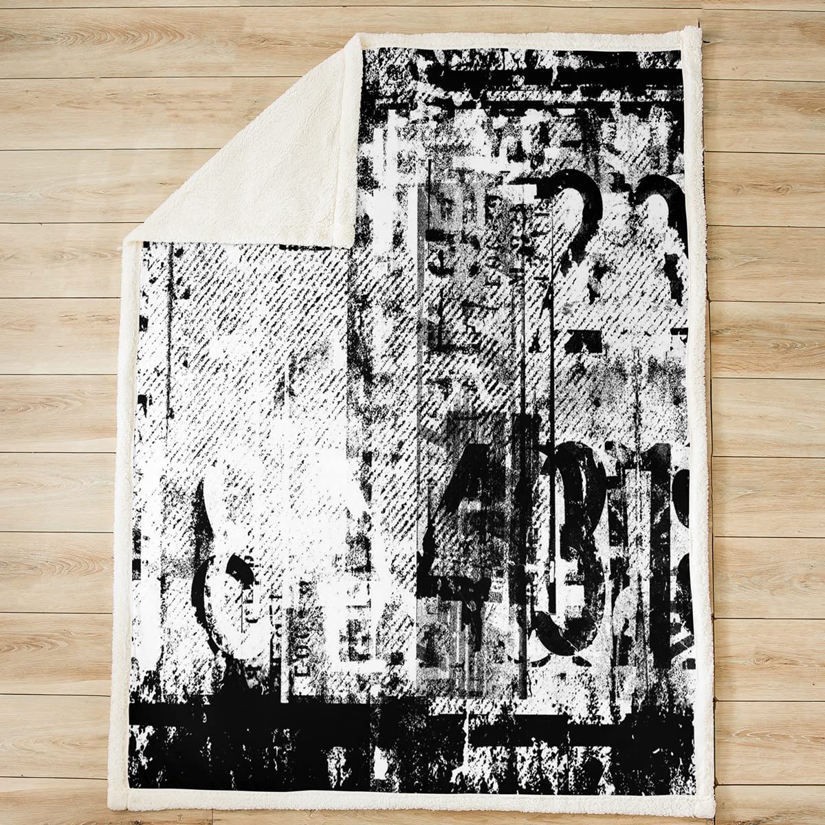 Graffiti Sherpa Coperta in pile con graffiti Balck Coperta in pile per bambini ragazzi e ragazze Street Cluture coperta in peluche Hip Hop Fuzzy coperta per divano letto, 100 x 200 cm