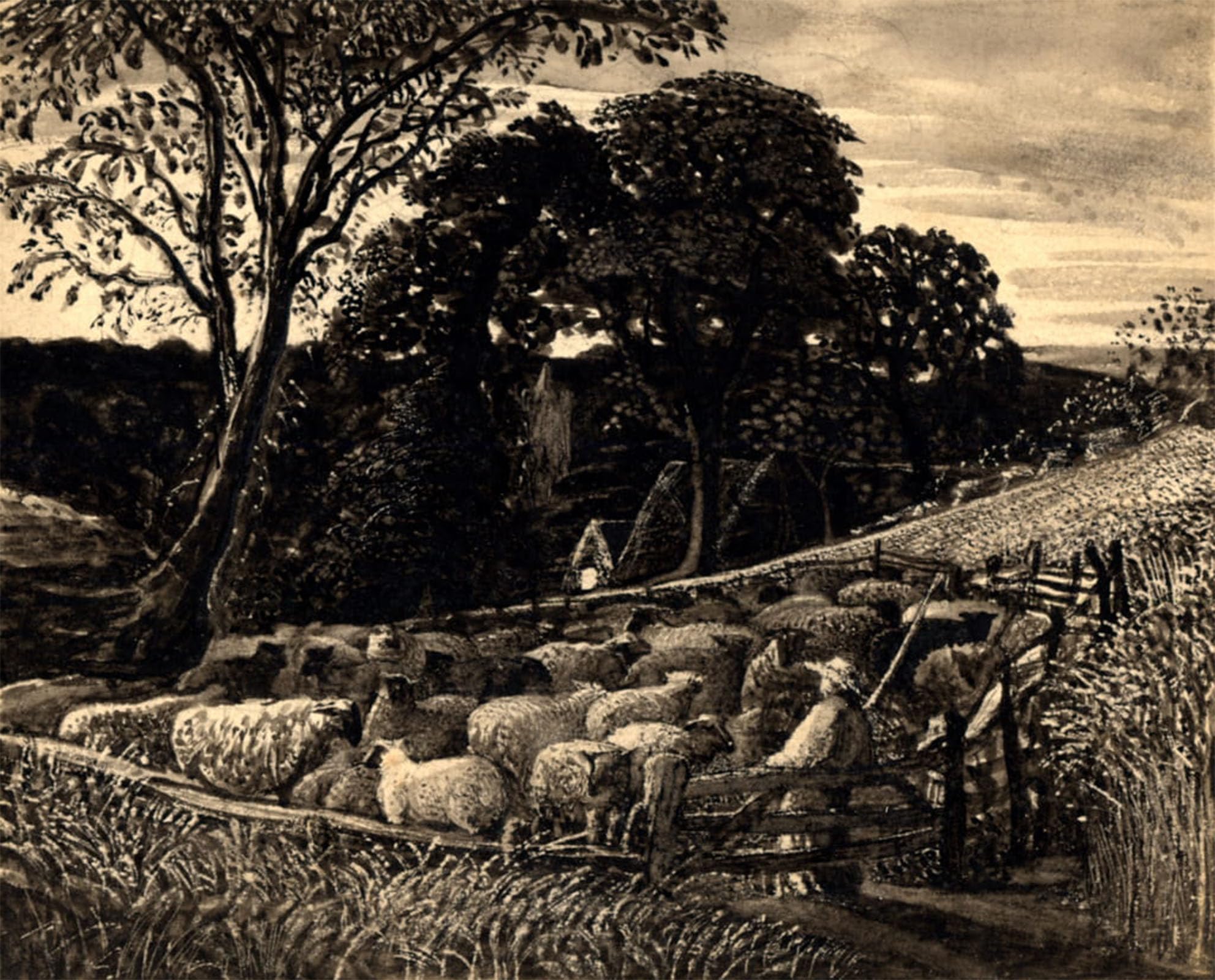 ARTXLXXBN Famous Painting Art Wall Decor Abstract Art Picture the Sheep Fold by Famous Painter Animal Pictures for Home Decor 60x90cm