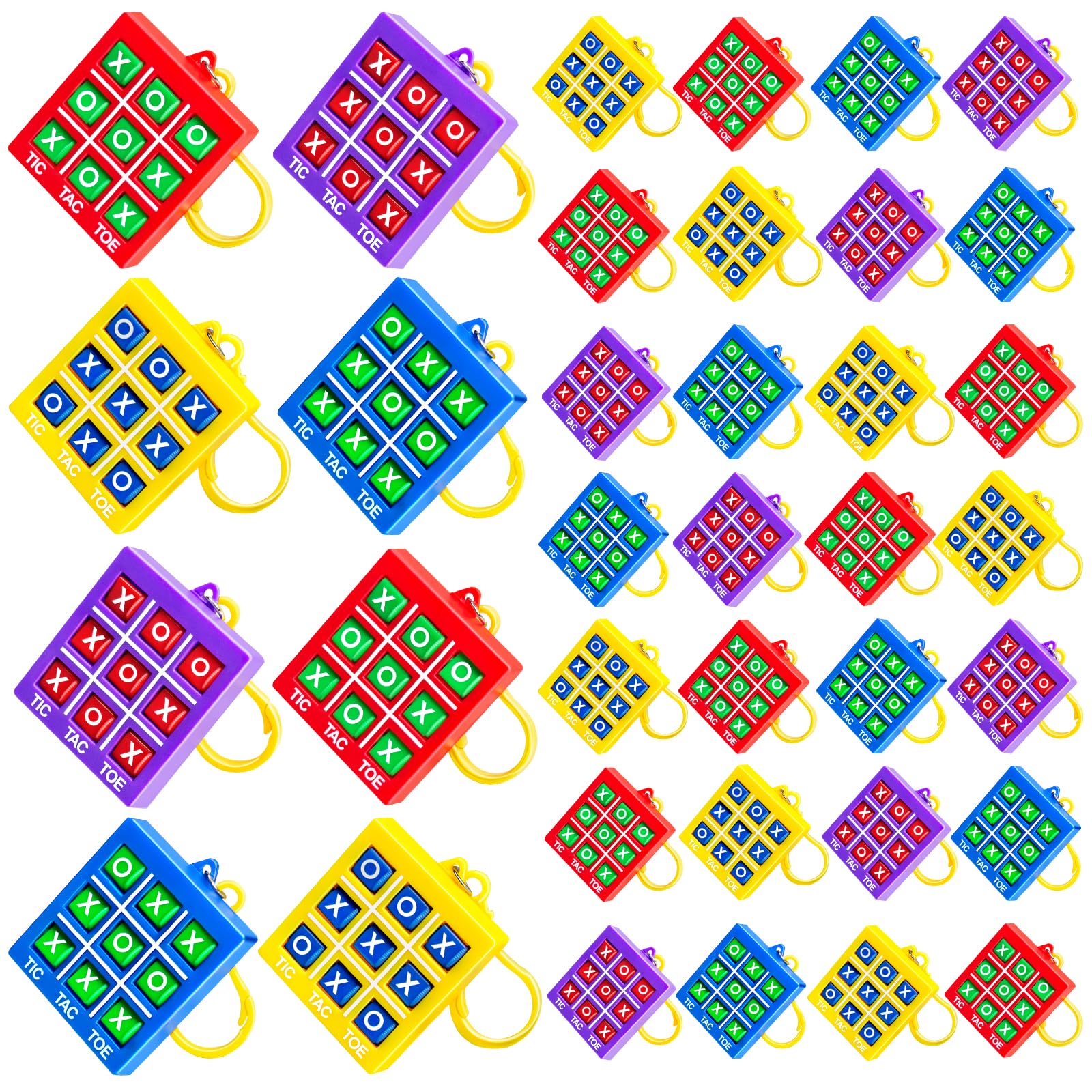 トライアルセット・サンプル tike-tike-tic 36Pcs Tic Tac Toe Game Keychain for Kids Ages 4-8 8-12, Fidget