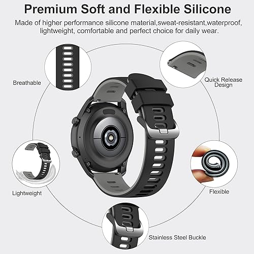 Miniatura 3 de Correa de silicona suave de 0.866 pulgadas para Galaxy Watch 3 de 1.772 pulgadas, compatible con Samsung Gear S3 Frontier & ClassicGarmin Forerunner