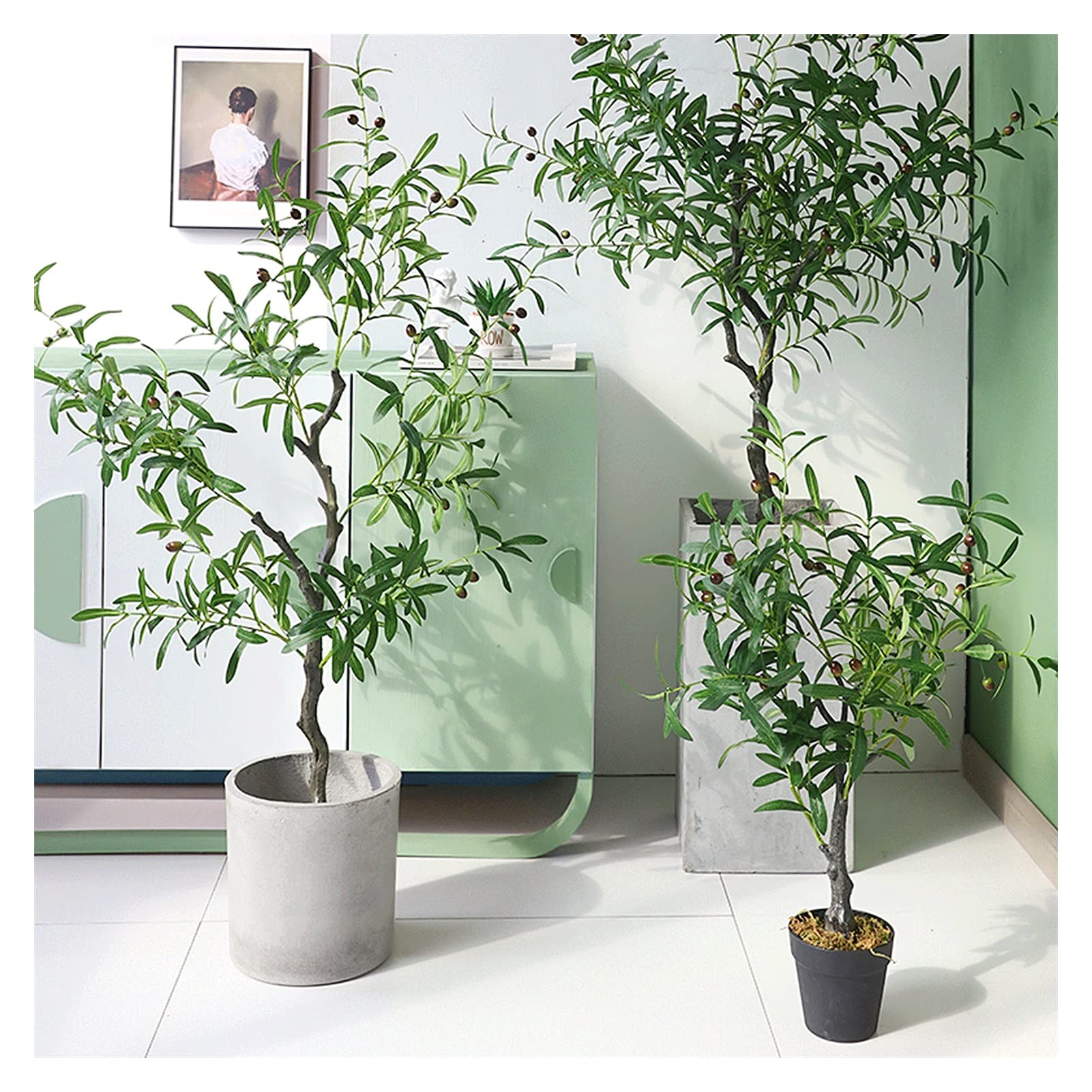 Sztuczne Rośliny 31 Cali Sztuczne Drzewo, Sztuczne Drzewo Oliwne Owoce Rośliny Jedwabne Liście Oliwne Dekoracje Do Domu Ogród Biuro Wesele Zieleń Dekoracje Bonsai Sosna
