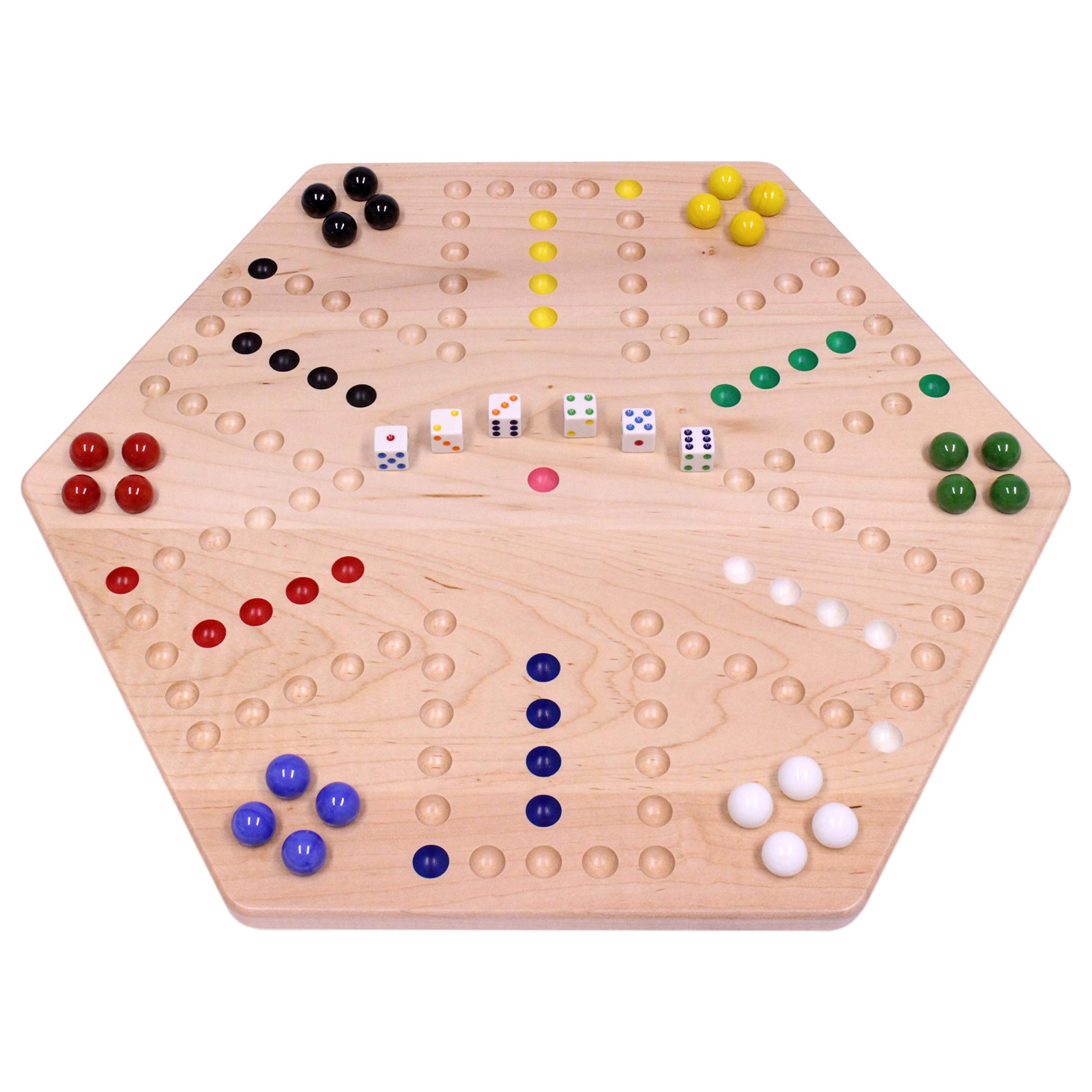 AmishToyBox Maple-Wood Hand-painted Double-sided Aggravation Game Board, 20" Wide