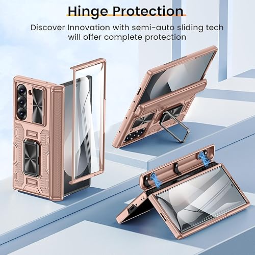 Miniatura 159 de VEGO Funda para Galaxy Z Fold 4 con cubierta de cámara deslizante y funda de protección de bisagra con protector de pantalla Cubierta protectora