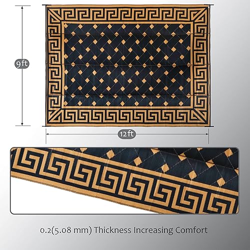 Miniatura 187 de SAND MINE Alfombras reversibles, alfombra de paja de plástico, alfombra de área moderna, alfombra de pavimento grande y alfombra para exteriores