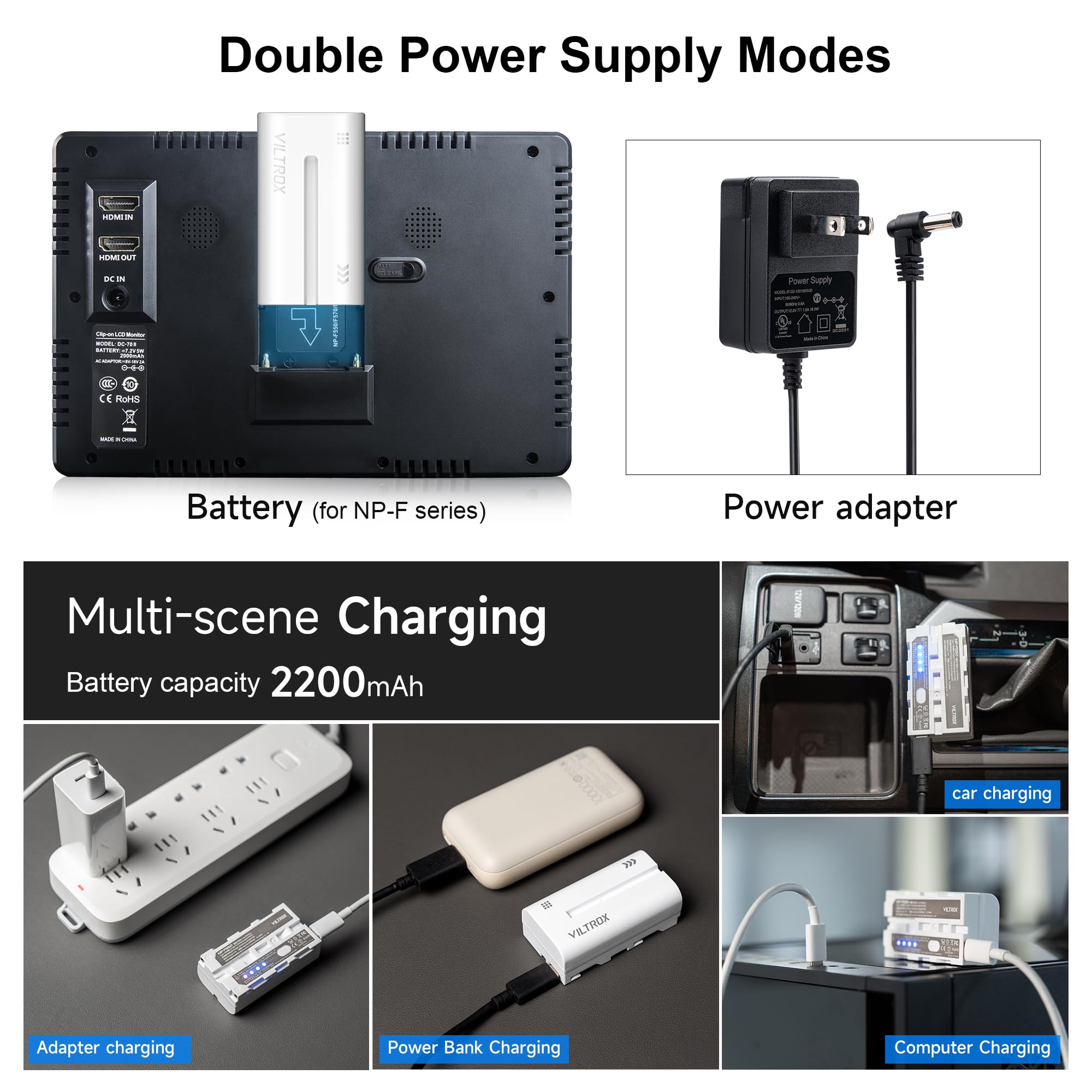 Amazon.com : VILTROX DC-70 II 7 inch Camera Field Monitor, 4K HDMI