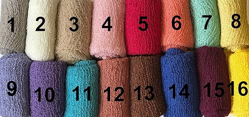 Miniatura 2 de Matissa Bebé recién nacido Fotografía Prop Swaddle Cheesecloth Knit Crochet Wrap 16 colores disponibles (marrón)