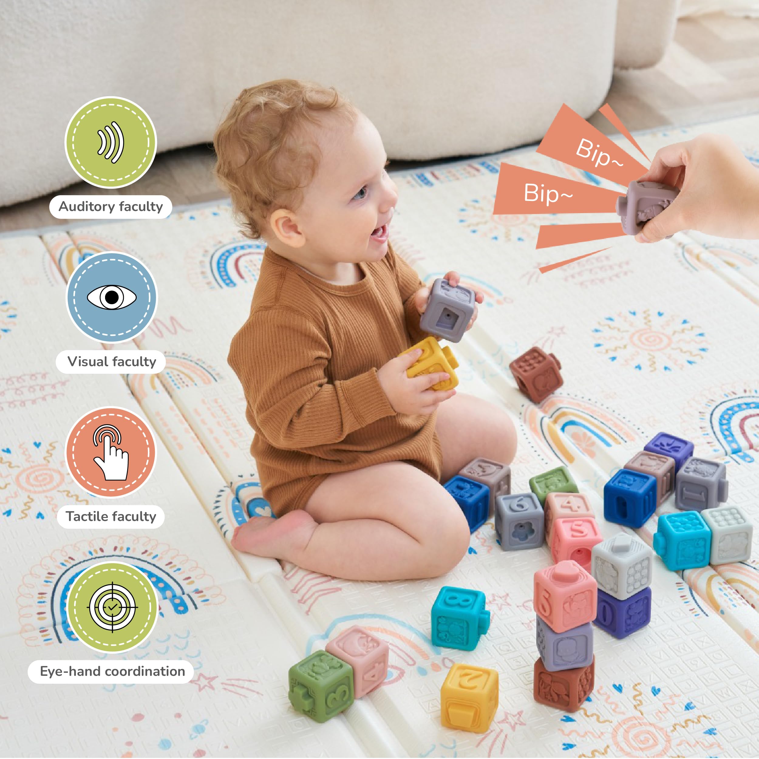 SUPERBE BEBE Montessori Games for Babies 6 Months and Up, Silicone Toys for 1 to 3 Years - Image 4