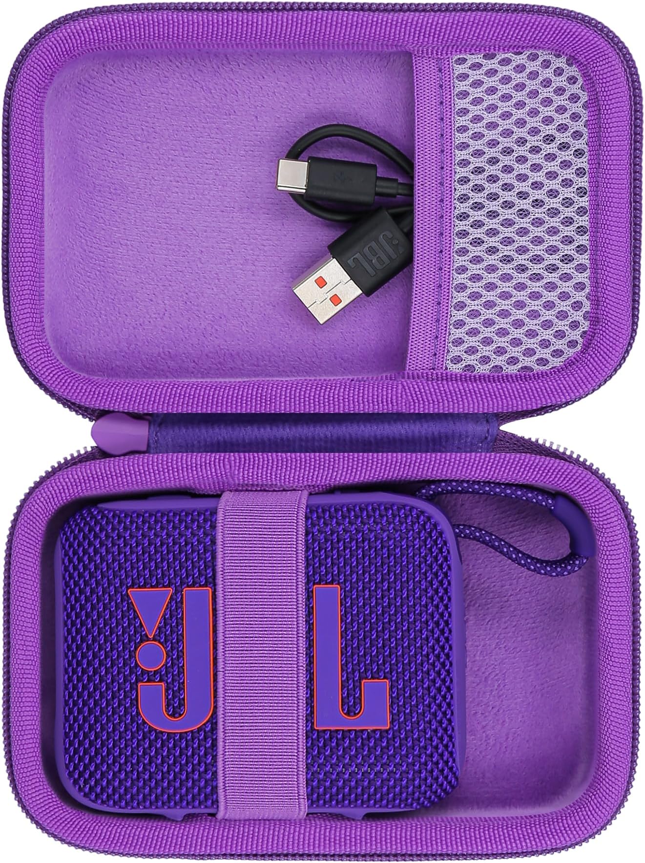 for JBL Go 5 Go 4 Go 3 Ultra Portable Waterproof Bluetooth Speaker Hard Case, Protective Carrying Case, Travel Storage Bag (Purple)