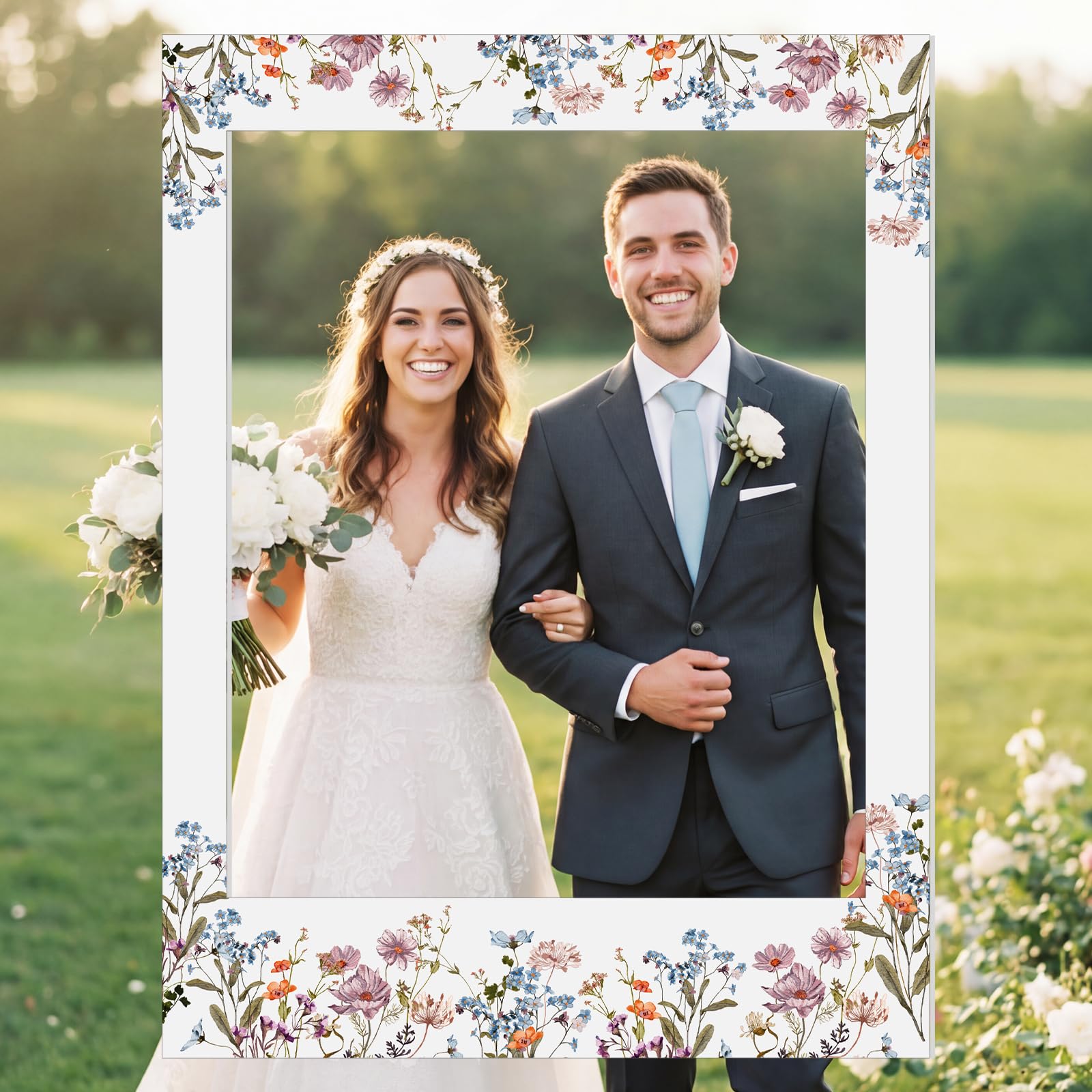 Photo 1 of Bucherry 32 x 24 Inch Floral Photo Booth Frame Prop