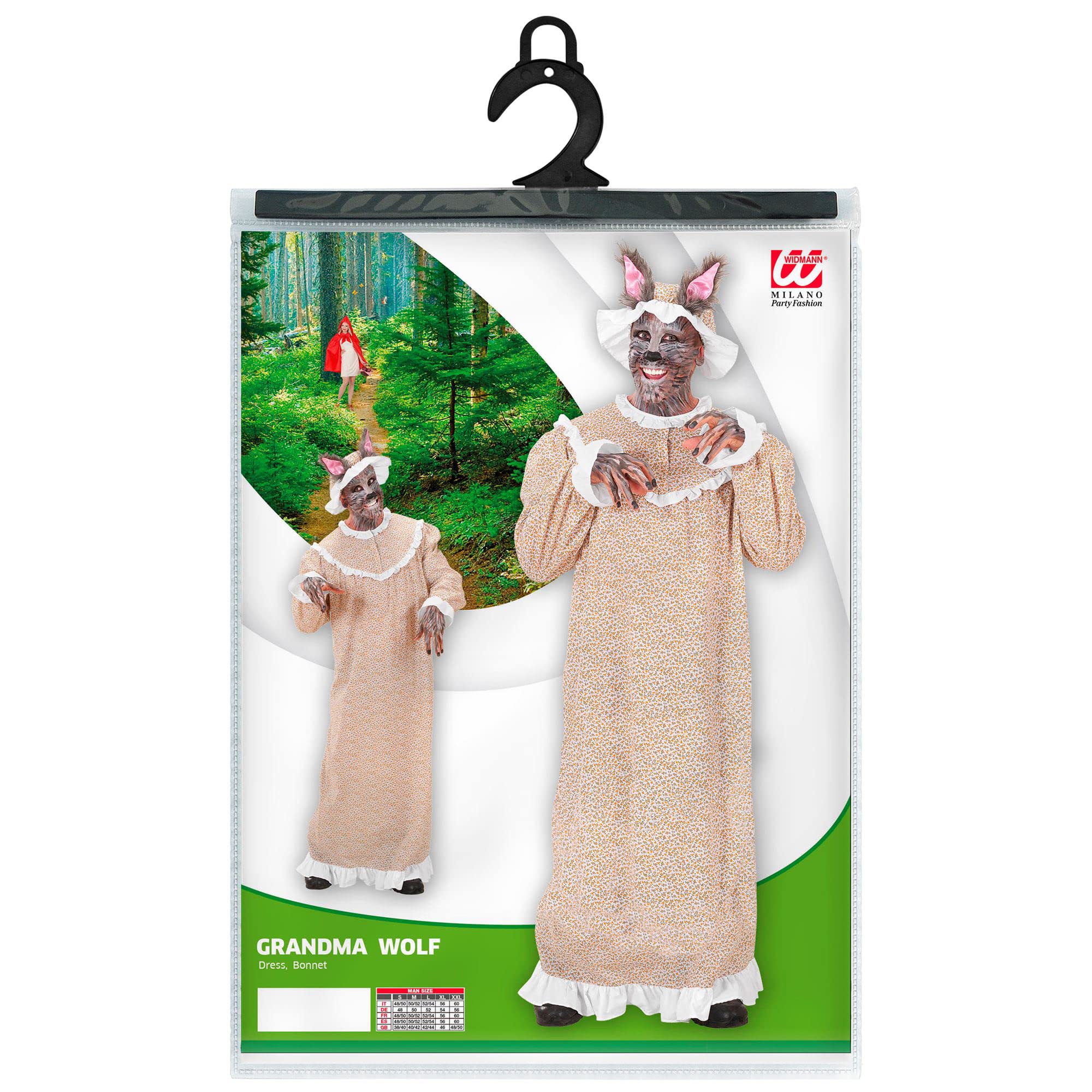 W WIDMANN MILANO Party Fashion - Costume conte « Grand méchant loup » | Ensemble 2 pièces avec robe et coiffe, déguisement pour le carnaval, soirée à thème « Contes de fées »