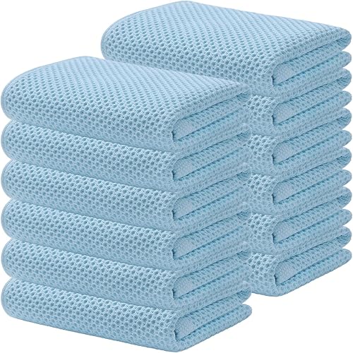 Miniatura 363 de Kitinjoy - Paños de cocina 100% algodón, paquete de 6 paños de cocina ultra suaves y absorbentes para secar platos, toallas de cocina de secado