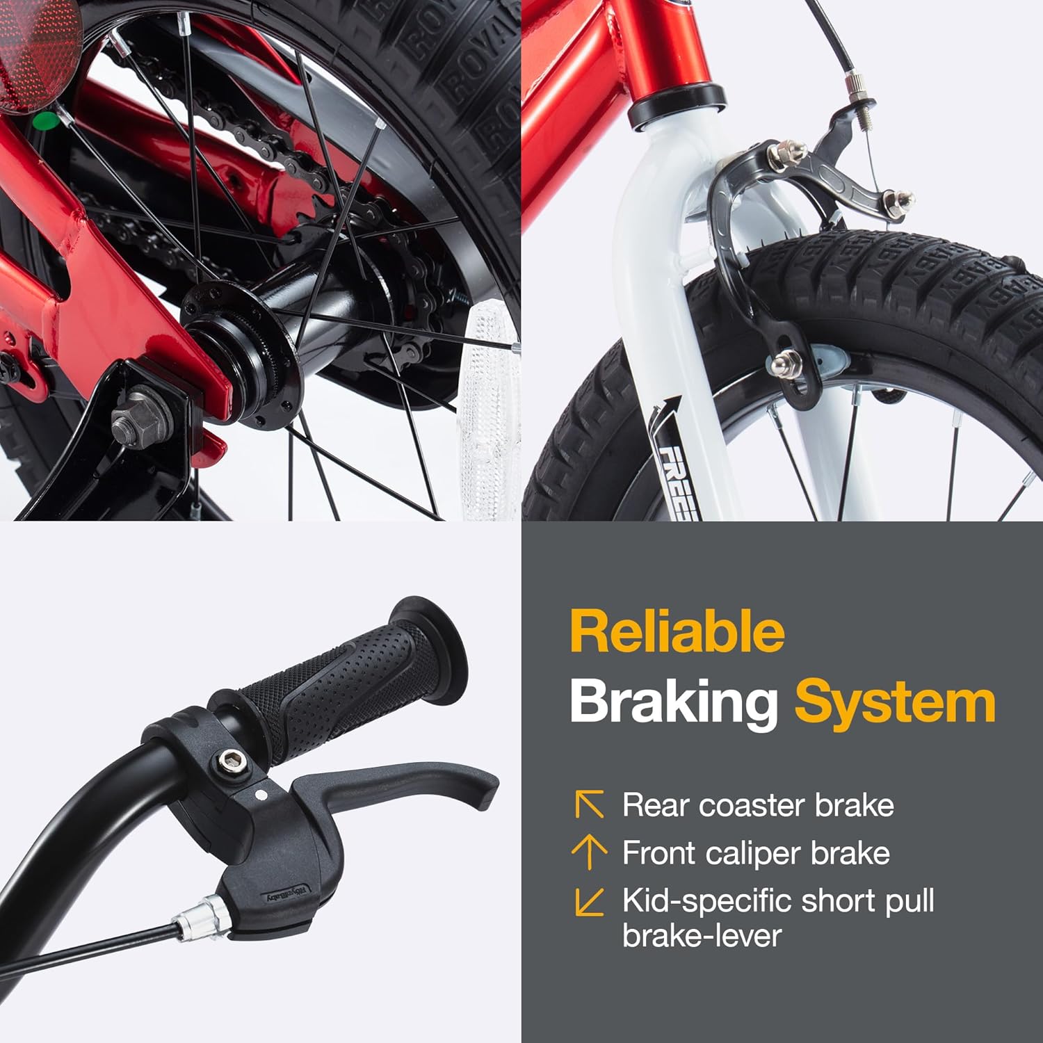 RoyalBaby Kids Bike Freestyle Classic 12 14 16 18 Inch Children Bicycle for Ages 3-10 Years Toddler to Big Kids