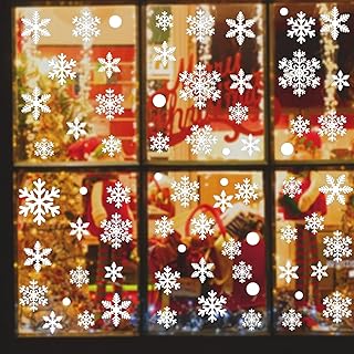 Greymond Christmas Snowflake Window Stickers, Static Window Clings, PVC Xmas Decals - Christmas Window Display, Home & Party Decor