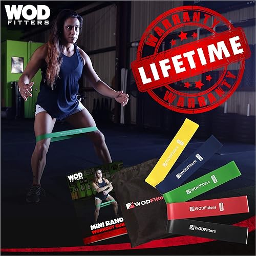 Miniatura 5 de NUEVO y MEJORADO wodfitters Mini BandasSet de 4bandas de resistencia bucle Bandas de ejercicio deportes entrenamiento fitness Mini con bolsa de